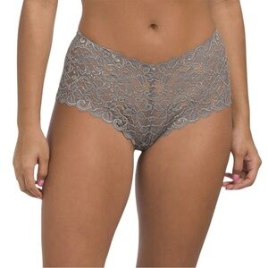 Hanro Women's Luxury Moments Lace Boyleg Panties Smooth Gray Size XS - NWT